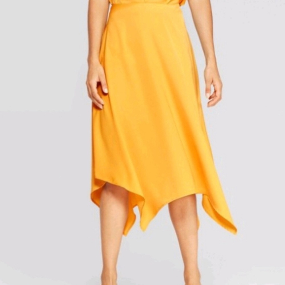 Who what wear gold satin skirt 8